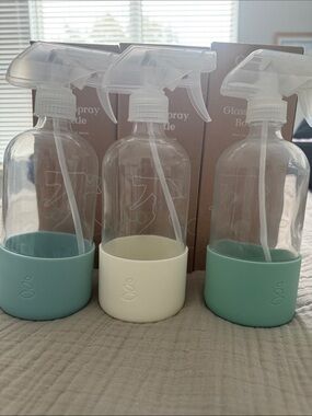 Grove Collaborative Set of 3 Glass Spray Bottles with silicone sleeves 16oz